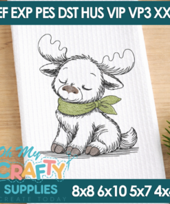 Sketch Moose Embroidery Design