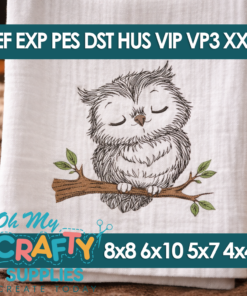 Sketch Owl Embroidery Design