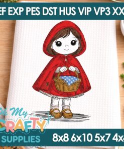 Sketch Little Red Riding Hood Embroidery Design