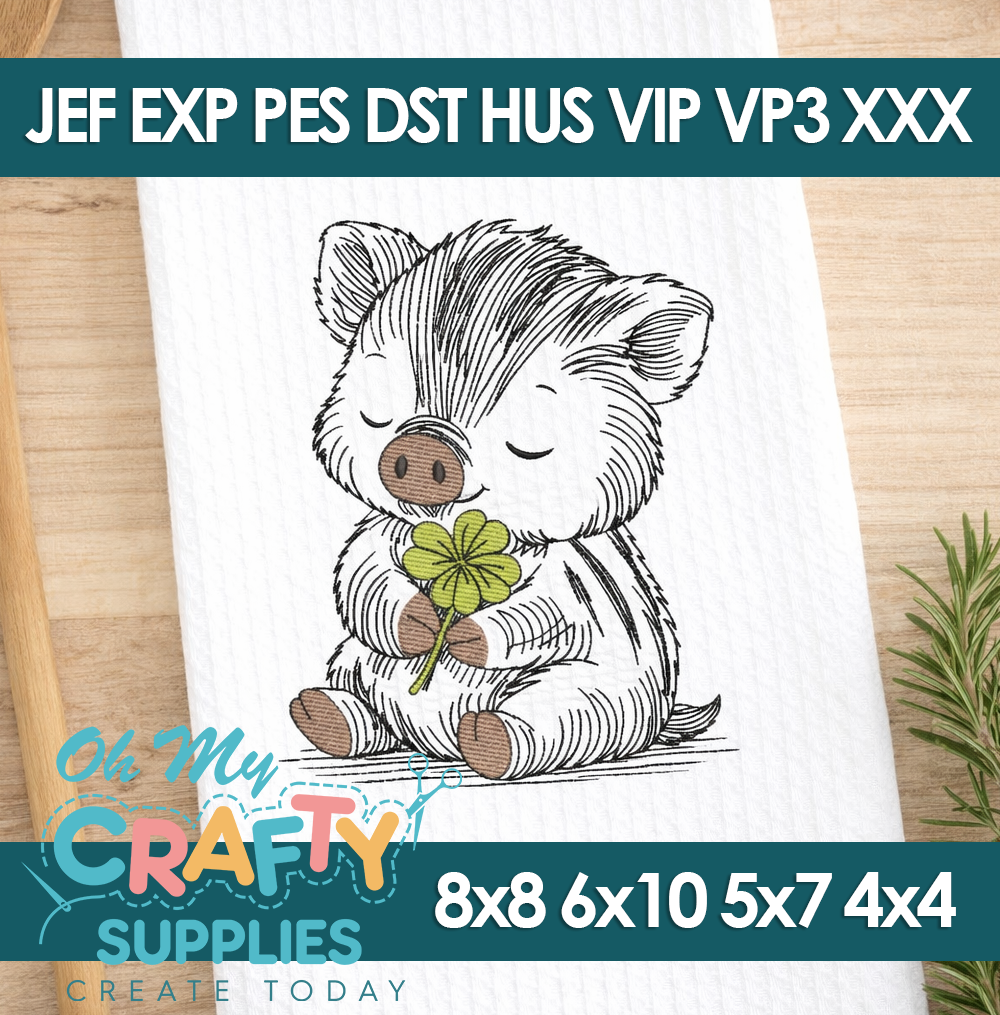 Sketch Boar Embroidery Design