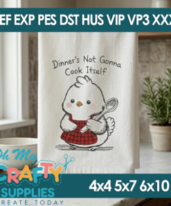 Sketch Cook Chicken Embroidery Design