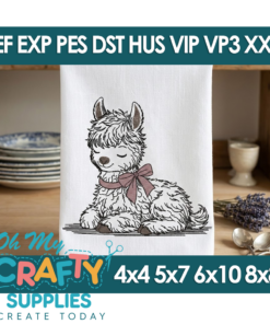 Sketch Llama Embroidery Design