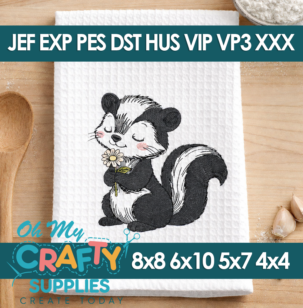 Skunk Sketch Embroidery Design