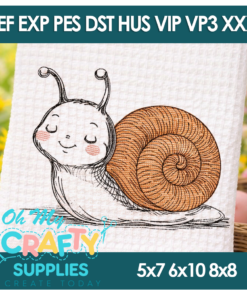 Sketch Snail Embroidery Design