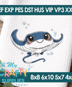 Sketch Stingray Embroidery Design