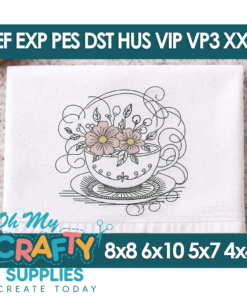 Sketch Teacup 26 Embroidery Design