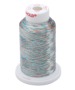 7028 - Silver / Lt. Copper / Electric Blue Metallic Embroidery Thread - 30 Wt. 1,100 yd. Cone