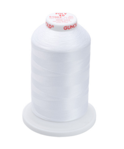 61002 - Soft White Polyester Embroidery Thread - 40 Wt. 5,500 yd. Cone