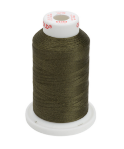 61363- Dark Olive Polyester Embroidery Thread - 40 Wt. 1,100 yd. Cone