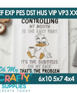 Controlling Subtitles Duck Embroidery Design