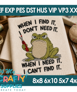 Don't Need Can't Find Embroidery Design