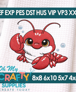 Sketch Larry the Lobster Embroidery Design