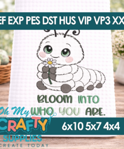 Bloom Caterpillar Embroidery Design