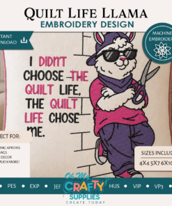Quilt Life Llama Embroidery Design