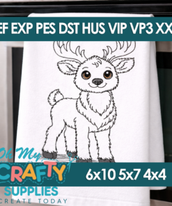 Sketch Buck Deer Embroidery Design