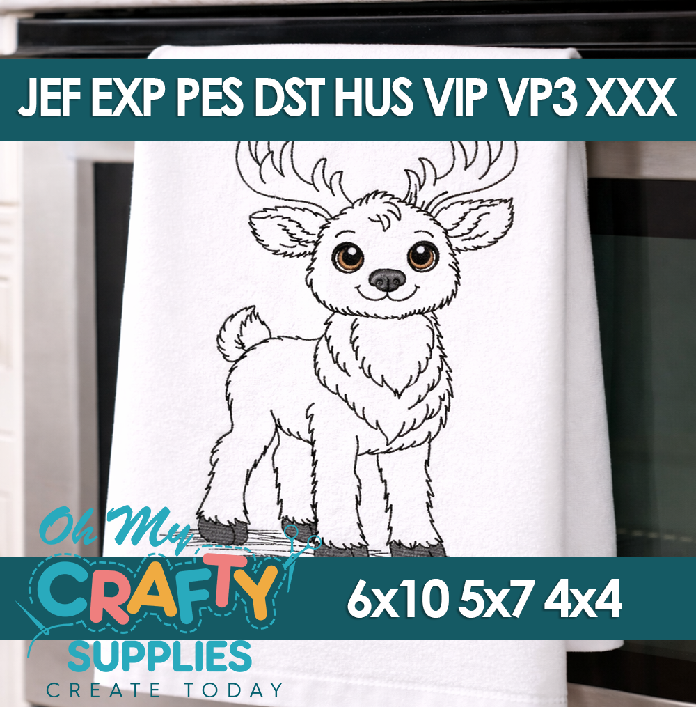 Sketch Buck Deer Embroidery Design