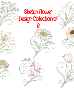 Sketch Flower Design Collection of 8