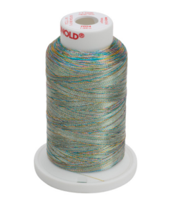 7024 - Lt. Blue / Gold / Pink Metallic Embroidery Thread - 30 Wt. 1,100 yd. Cone