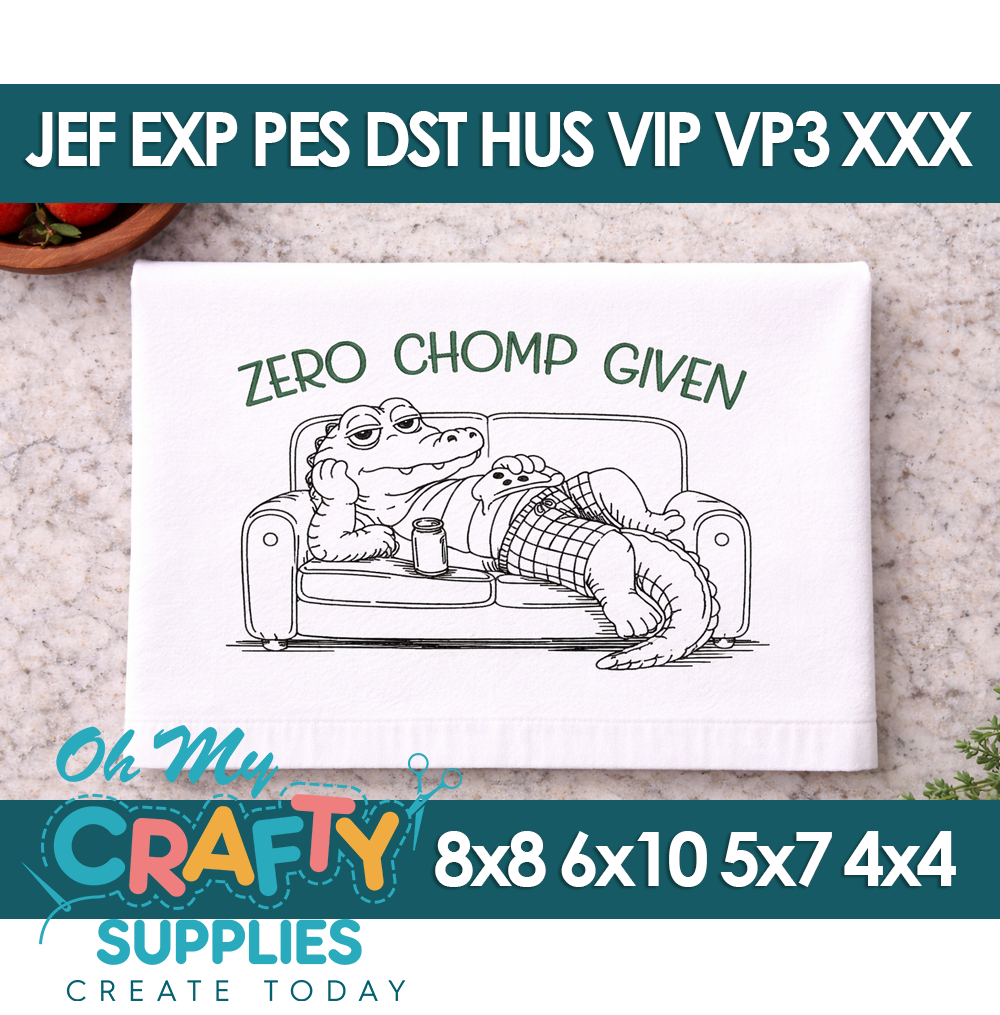 Zero Chomp Given Embroidery Design