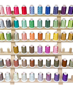 Sulky™ Rayon Thread - 55 Color Assortment - 1,100 yd. Mini King Cones And 1 Wooden Rack