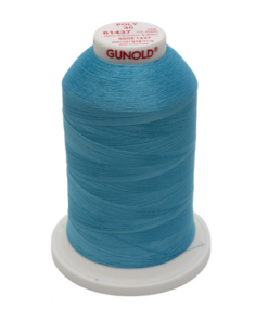 61437 - Light Caribbean Blue Polyester Embroidery Thread - 40 Wt. 5,500 yd. Cone