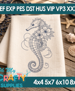 Nautical Seahorse Embroidery Design