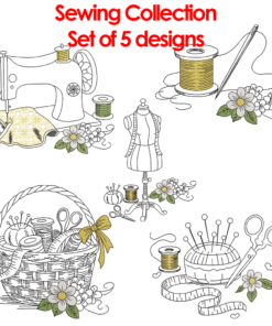 Vintage Charm Sewing Collection Design Set of 5