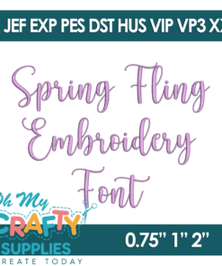 Spring Fling Embroidery Font (BX Included)