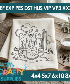 Alternative view of Western Line Art Embroidery Design Collection of 13