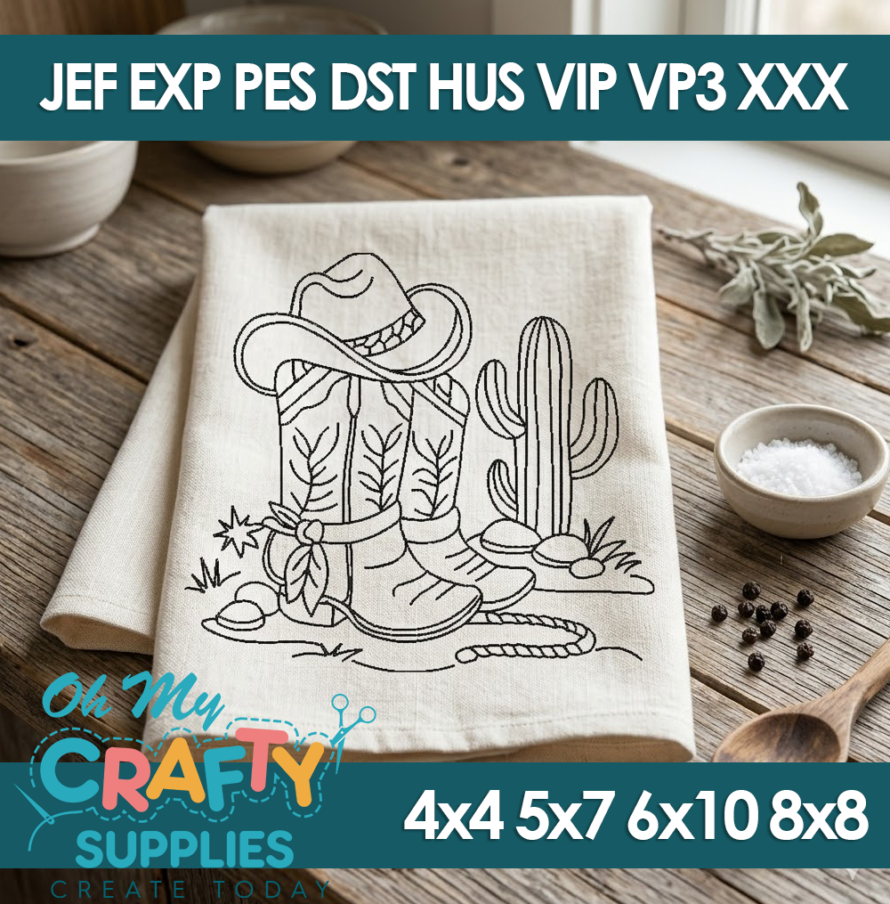 Western Line Art Embroidery Design Collection of 13 - Image 2