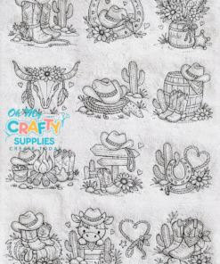 Western Line Art Embroidery Design Collection of 13