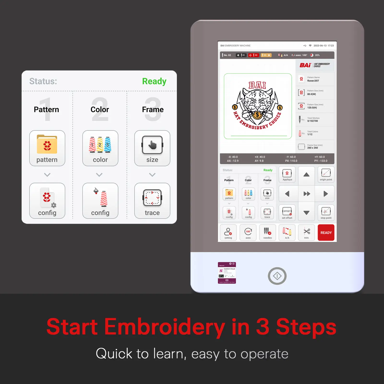 THE MIRROR BAi Commercial Embroidery Machine - Image 9