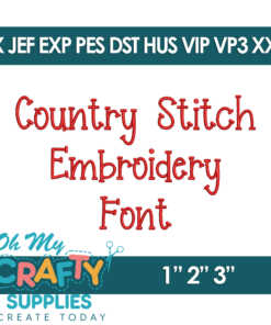 Country Stitch Embroidery Font (BX Included)