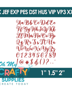 Alternative view of Dancing Vines Script Embroidery Font (BX Included)