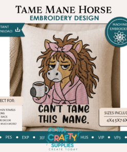 Tame Mane Horse Embroidery Design