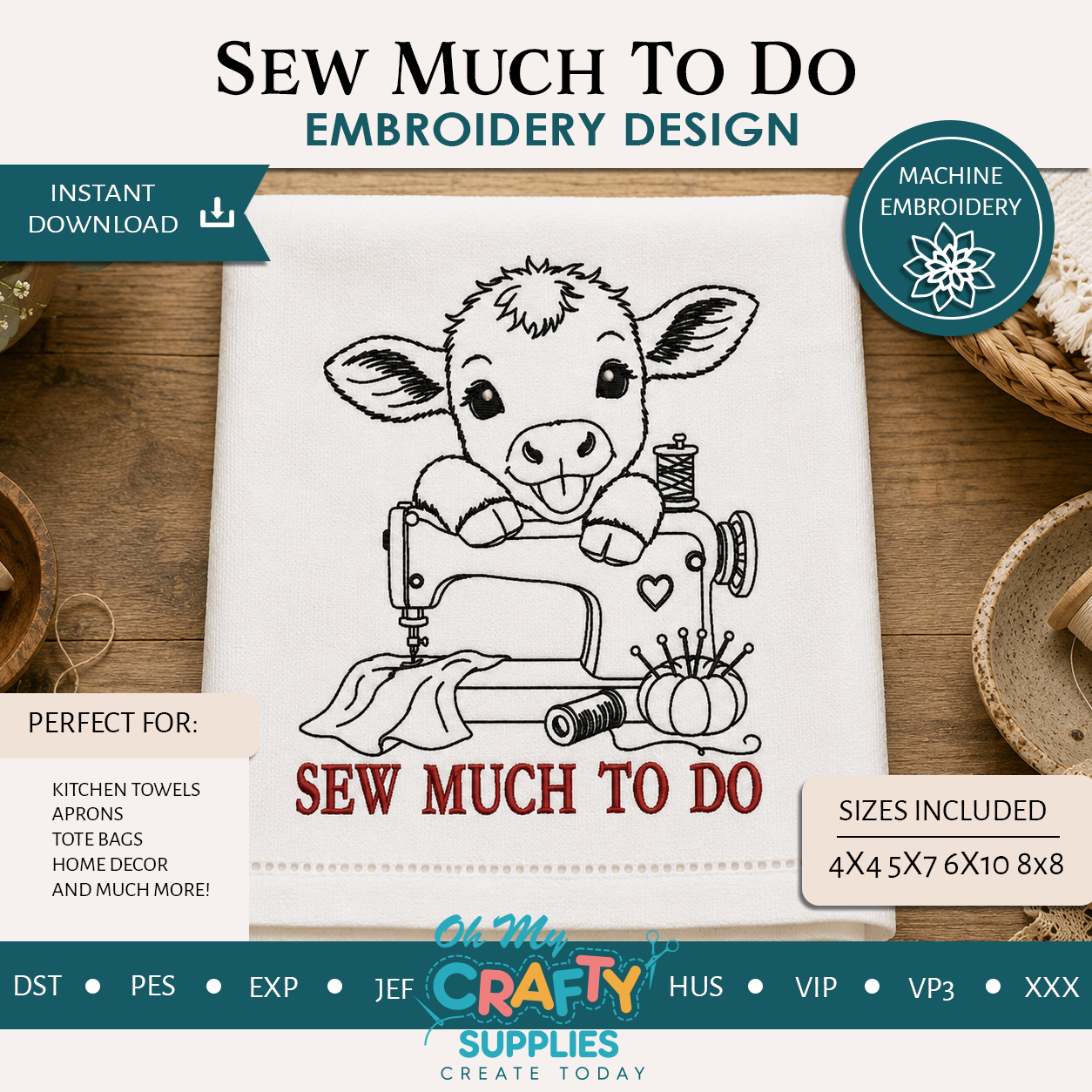 Sew Much To Do Embroidery Design