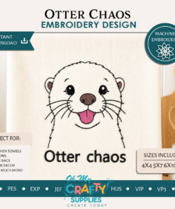 Otter Chaos Embroidery Design