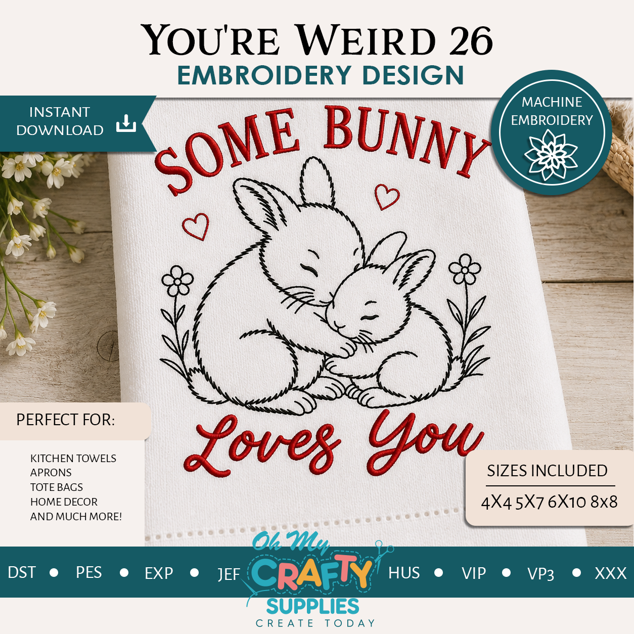 Some Bunny 52826 Embroidery Design