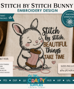 Stitch by Stitch Bunny Embroidery Design