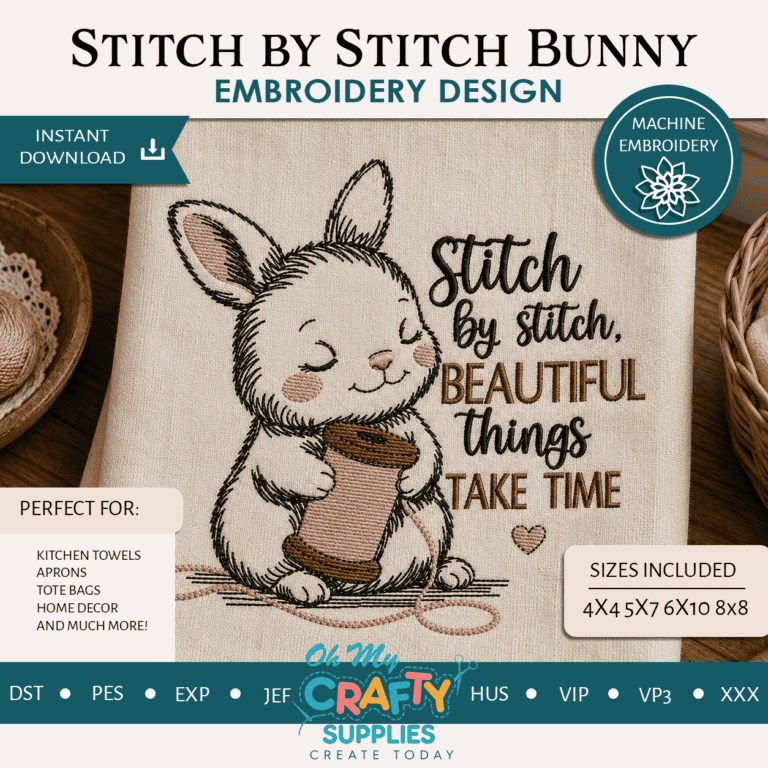 Stitch by Stitch Bunny Embroidery Design