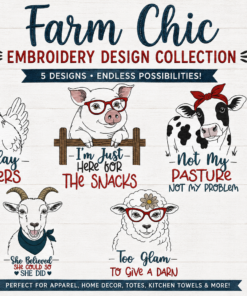 Farm Chic Embroidery Design Collection of 5