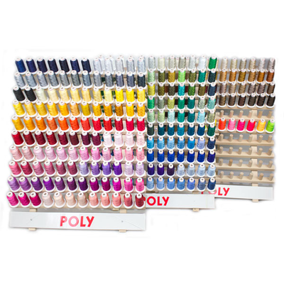 Poly Thread - 300 Color Assortment - 1,100 yd Mini King Cones and 3 Wooden Racks
