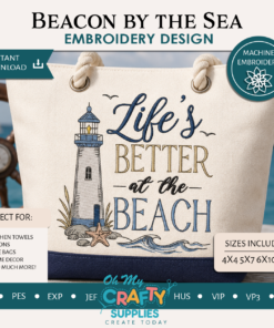 Beacon by the Sea Embroidery Design