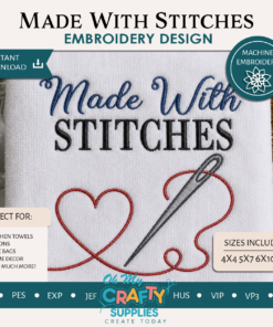 Made With Stitches Embroidery Design