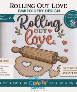 Rolling Out Love Embroidery Design