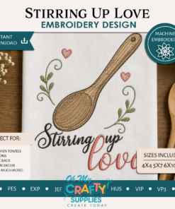 Stirring Up Love Embroidery Design