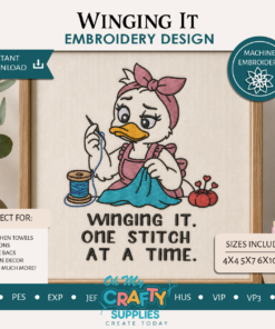 Winging It Embroidery Design