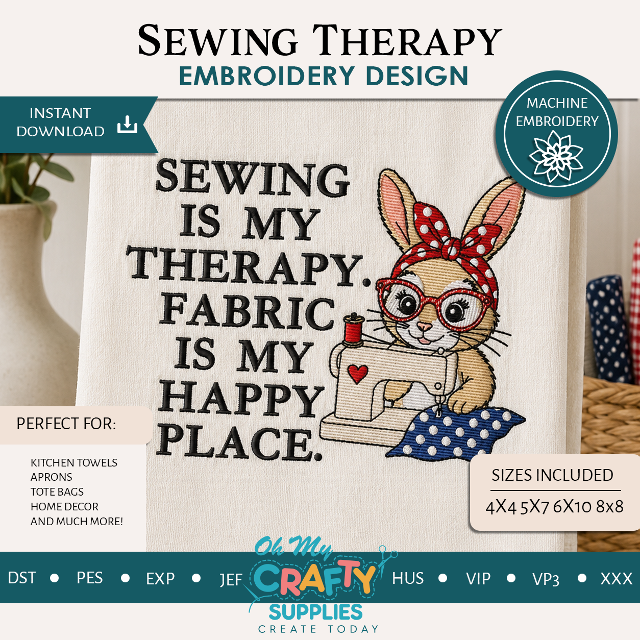 Sewing Therapy Embroidery Design