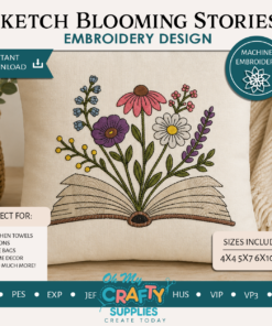 Sketch Blooming Stories Embroidery Design