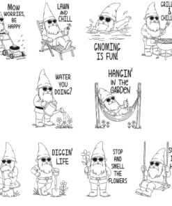Alternative view of Garden Gnomes Embroidery Collection- 10 Designs